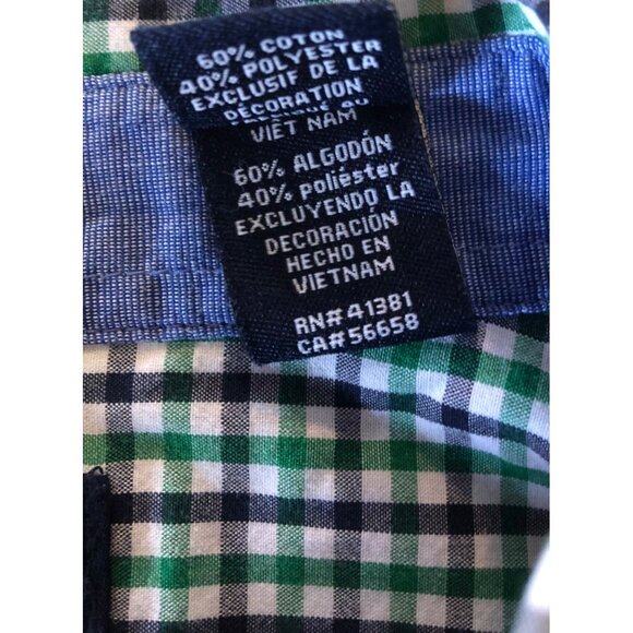 Chaps Men’s Size Large Blue/Green Plaid Long Sleeve Button Down Long Sleeve Shir - Picture 7 of 7